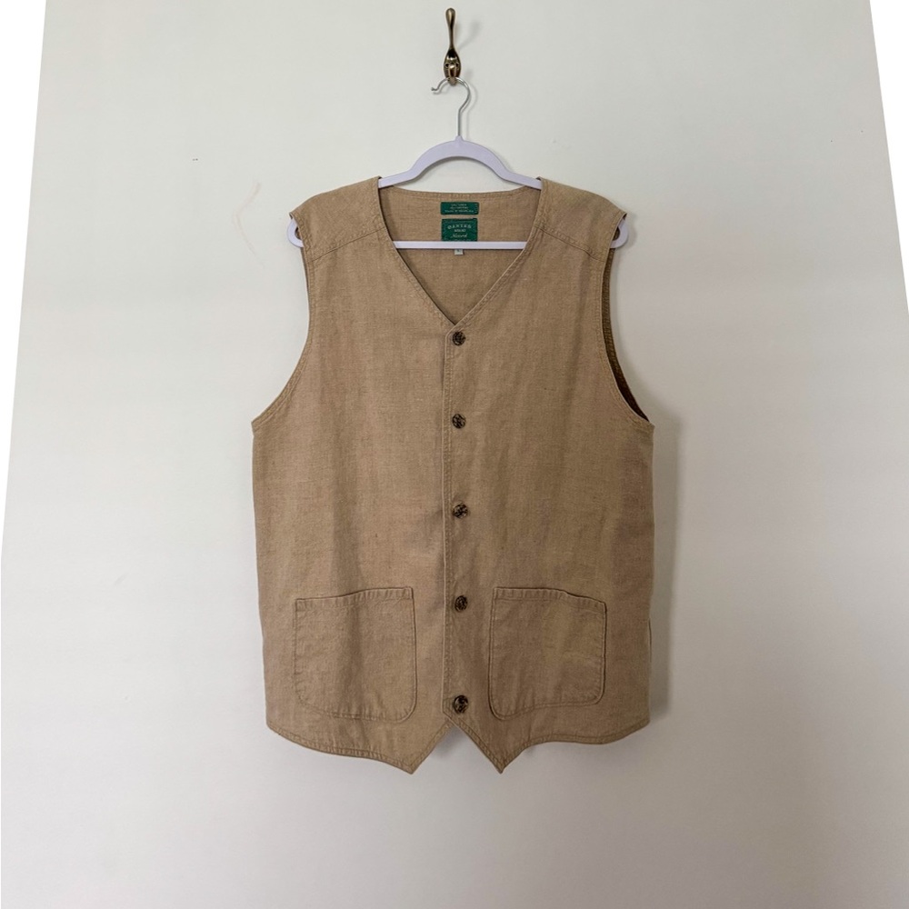 Men's Tan Flax Casual Vest